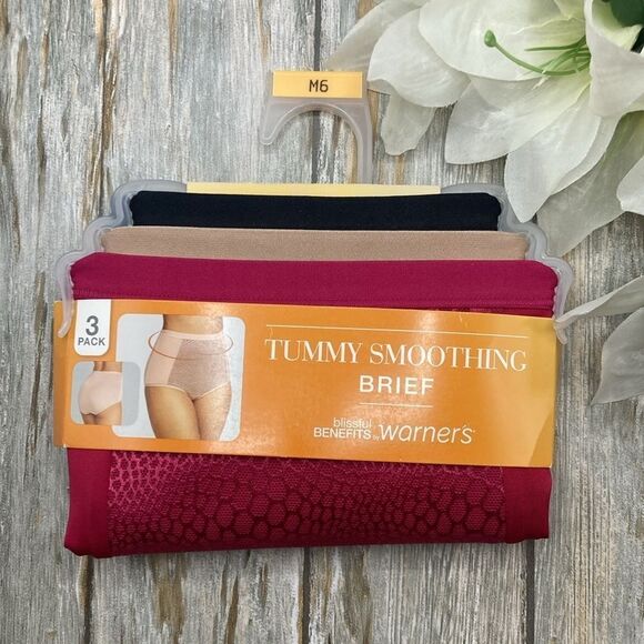 Tummy-Smoothing Microfiber Briefs Panties Underwear 2, 3-Packs Size M6 - Picture 2 of 3